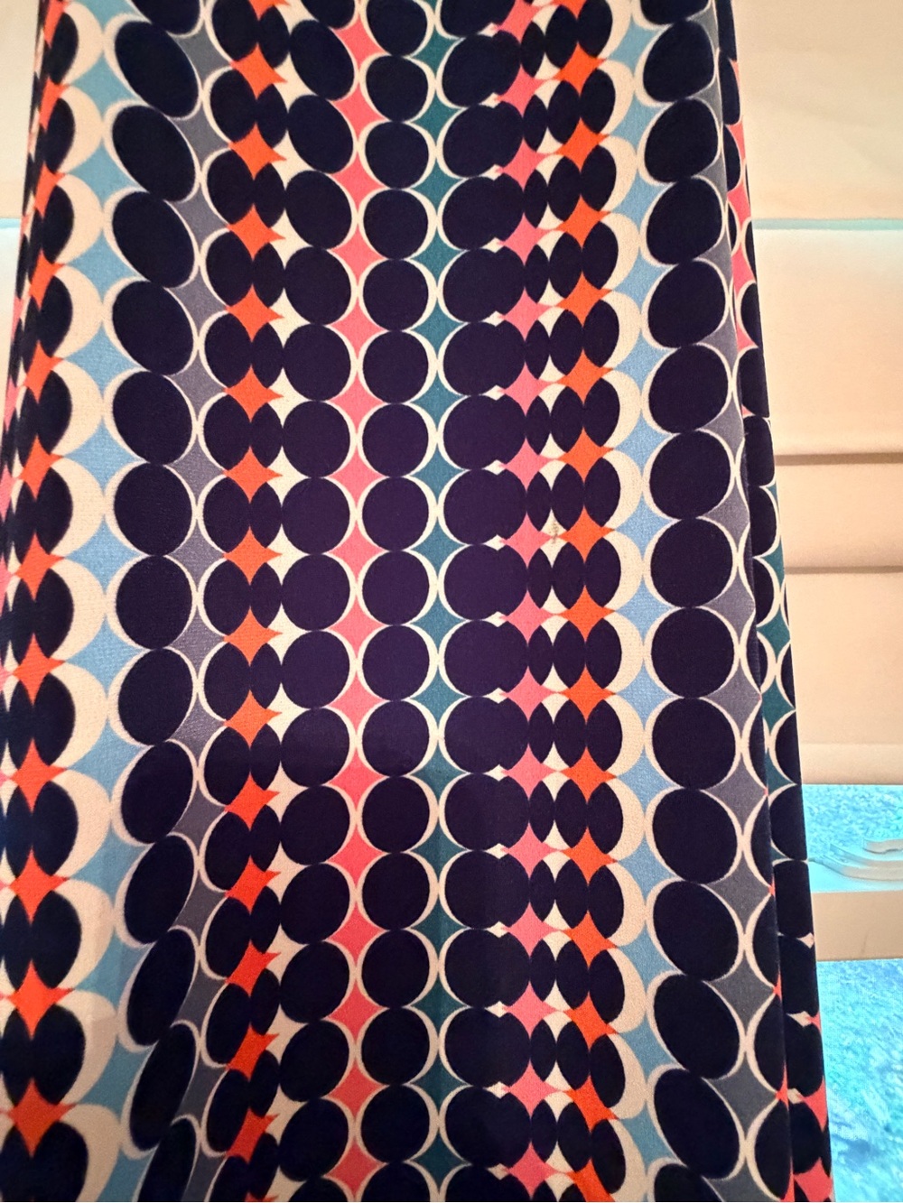 Bar III Navy Maxi Dress Navy and Orange Geometric Print - Picture 6 of 6
